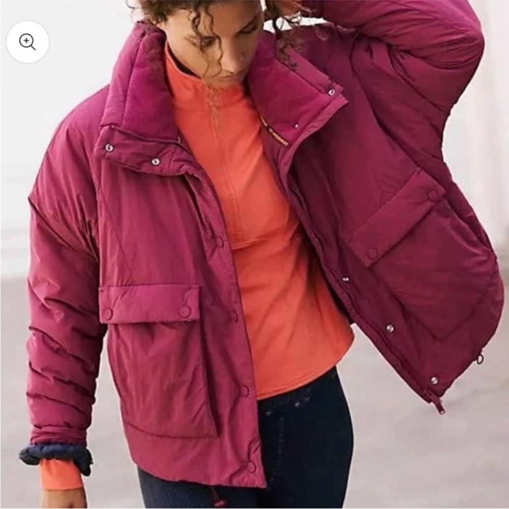 Free People Packable Raspberry Oversized Puffer Jacket